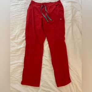 Bright Red Figs Scrub Pants
